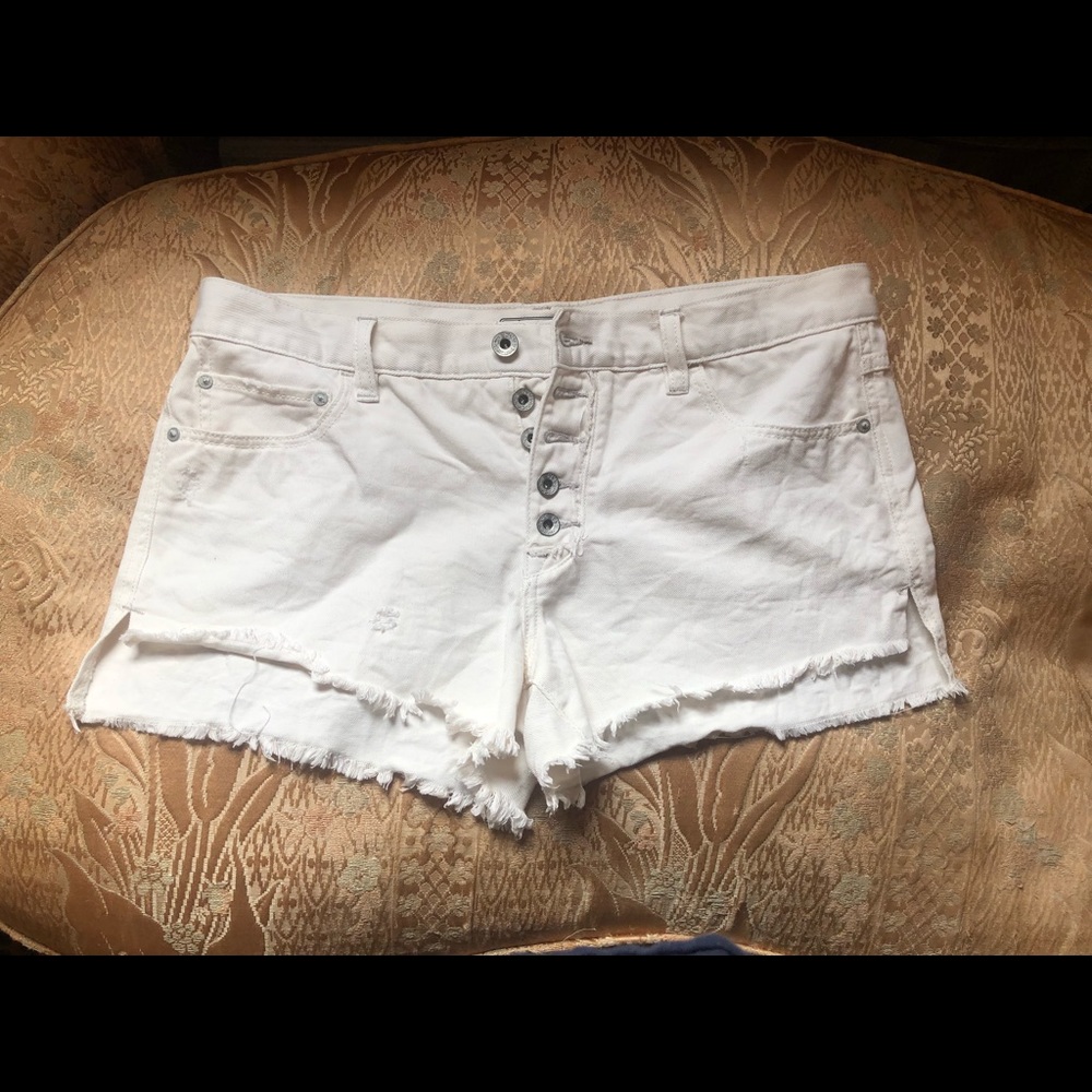 Free People white button fly shorts